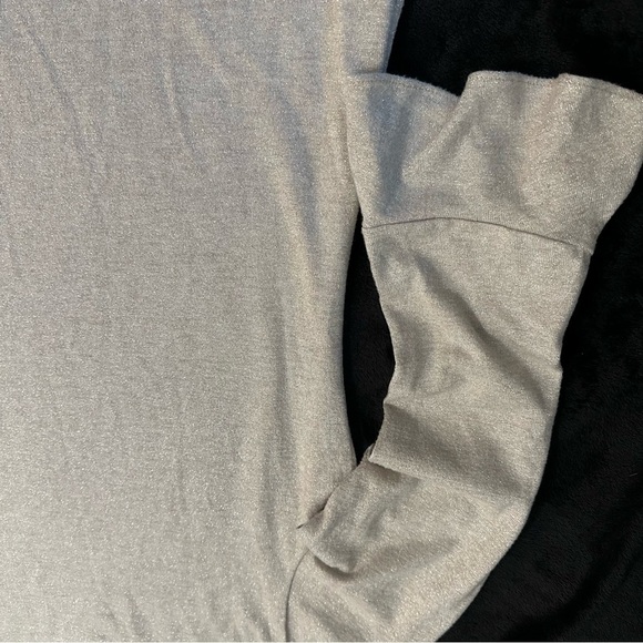 White House Black Market Metallic Shimmer Knit Dress Gray Silver Small - Picture 2 of 16